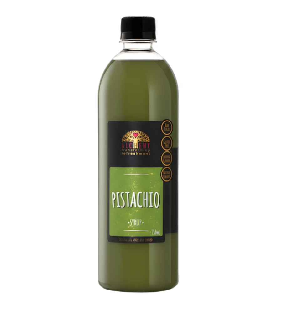 Bottle of pistachio syrup 