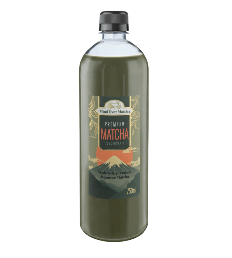 Bottle of premium mind of matcha concentrate
