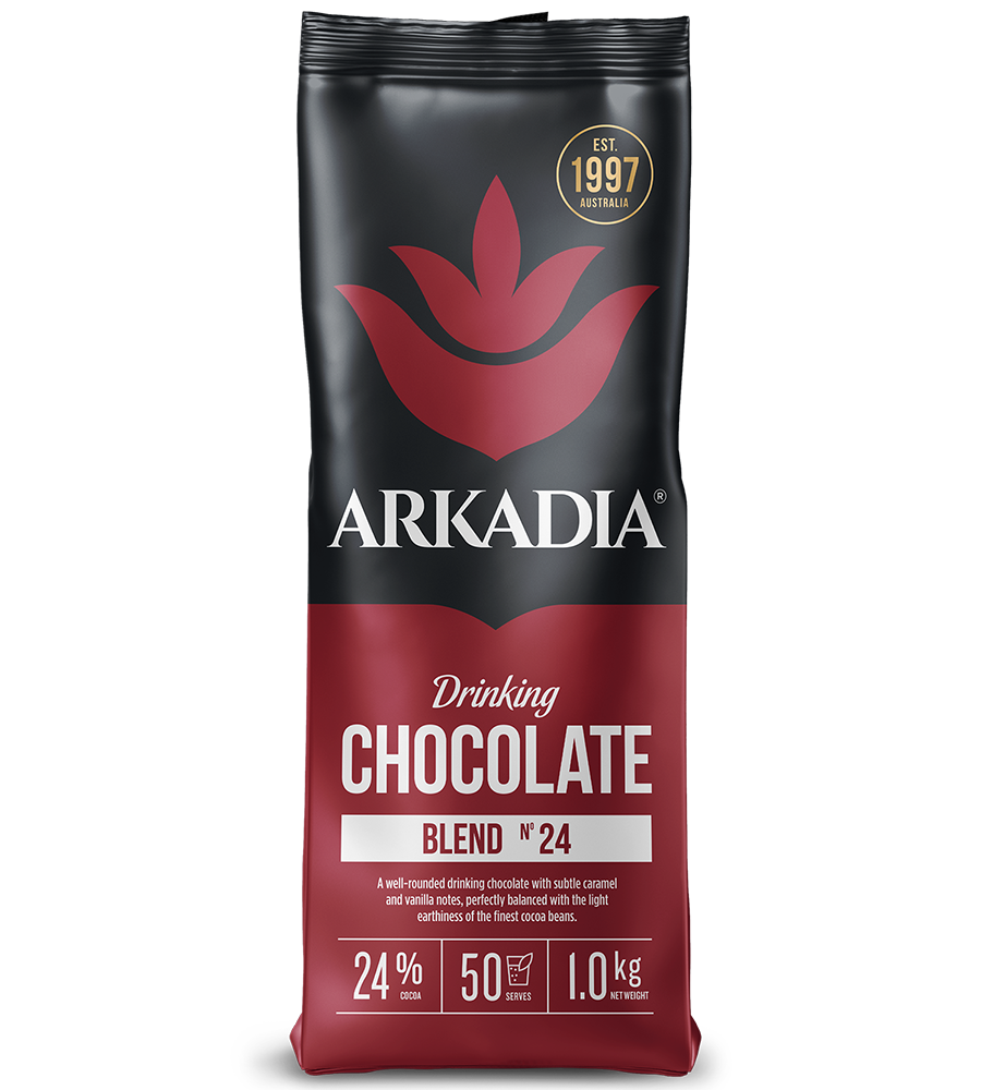 Front of arkadia 24% chocolate powder