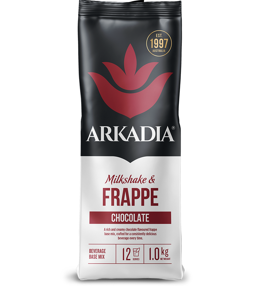 Bag of Arkadia chocolate frappe powder