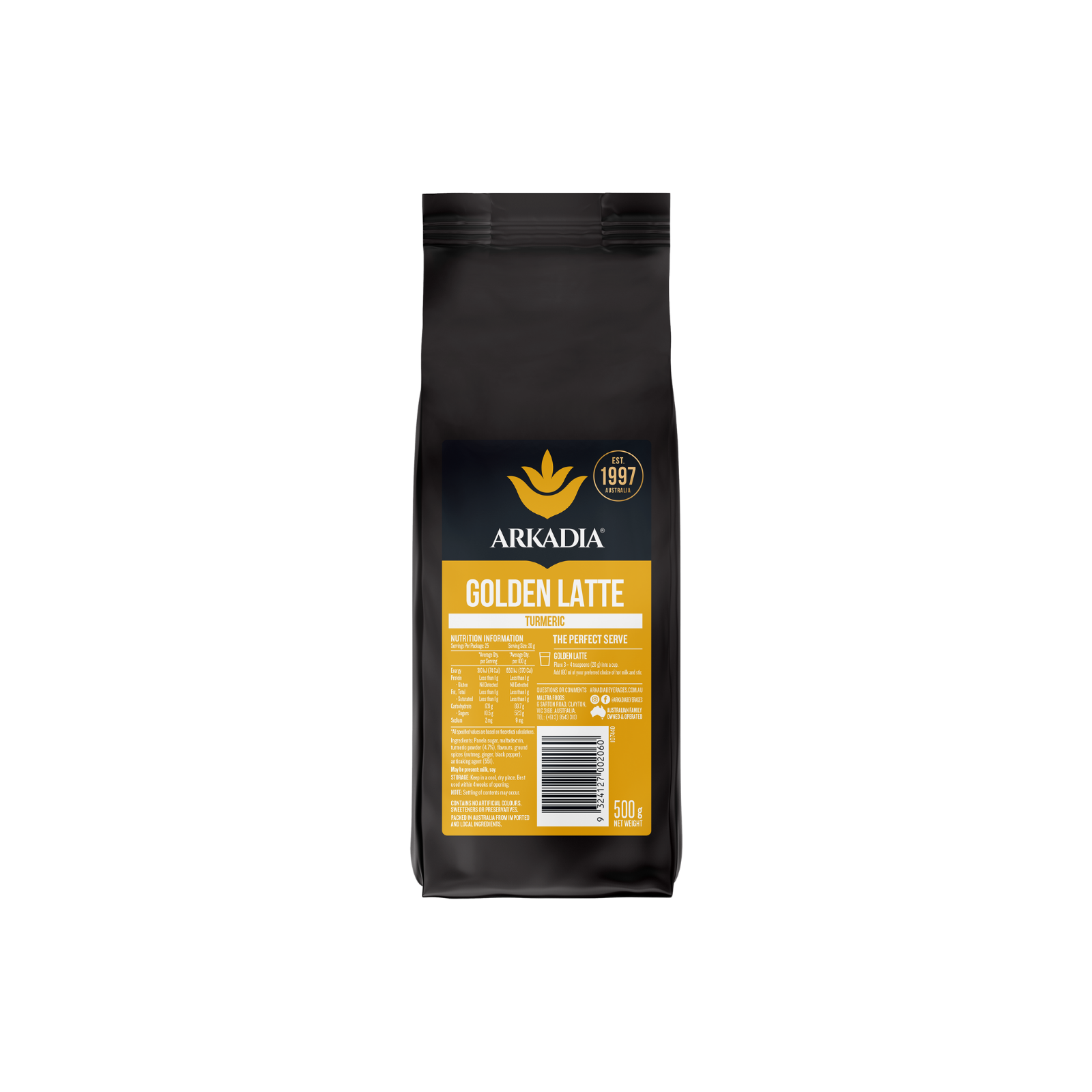 Bag of Arkadia Golden Latte Turmeric Powder